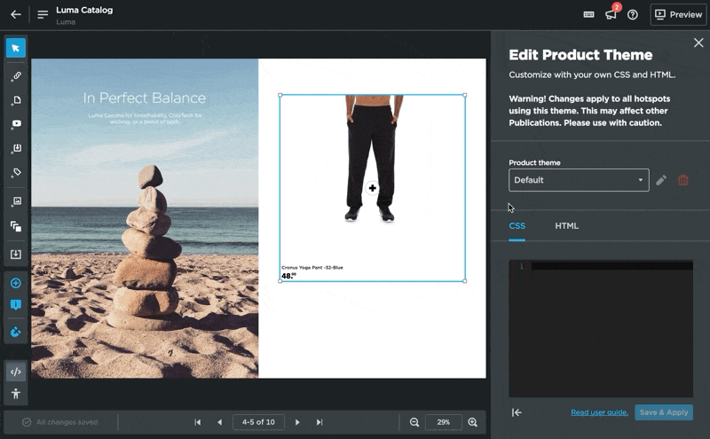 Using Code Editor for custom Product Themes