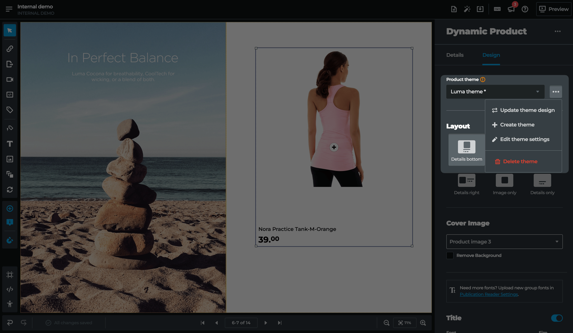 Using the Product theme options in Dynamic product hotspots